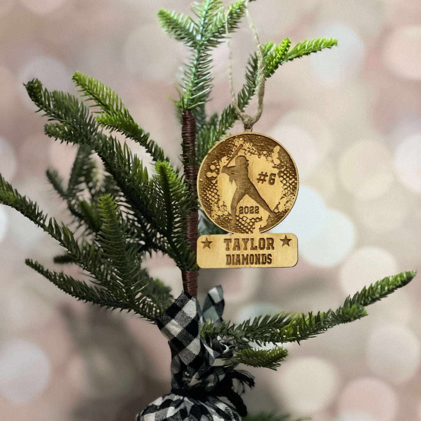 Softball Personalized Christmas Ornament