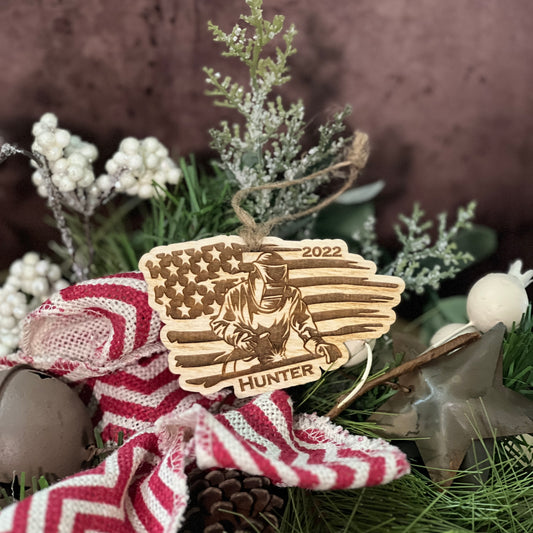 Personalized Welder Christmas Ornament