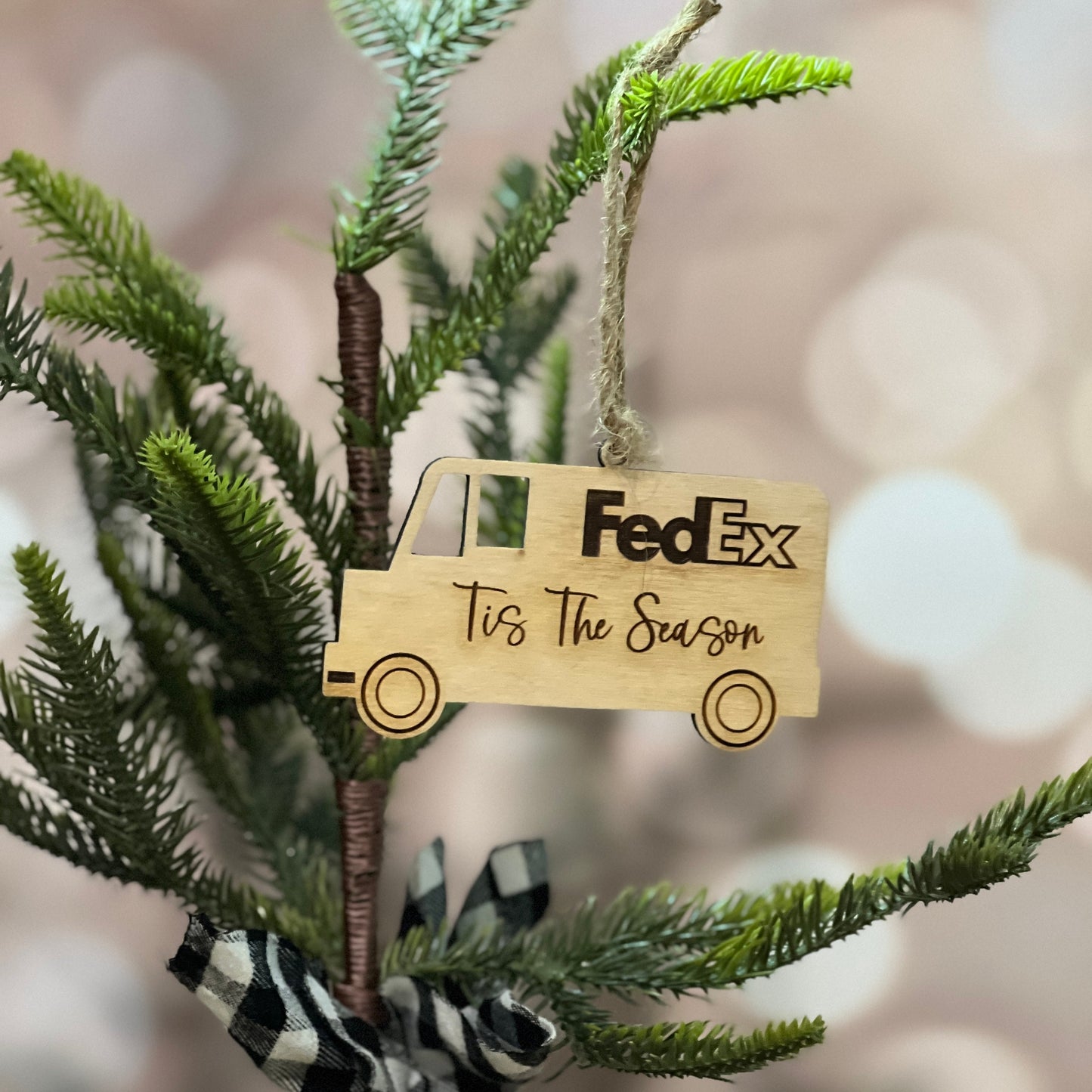 FedEx, Amazon Delivery, and UPS Christmas Ornament