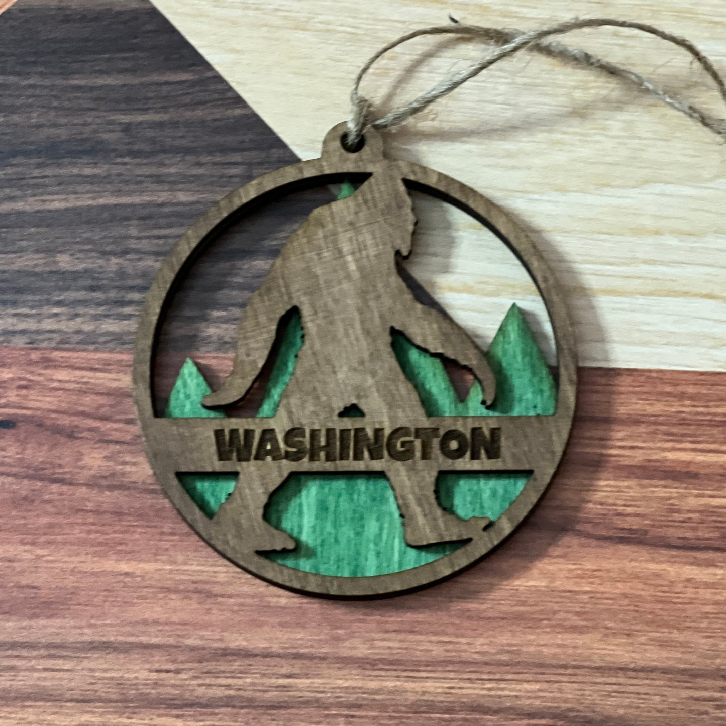 Bigfoot Washington Christmas Ornament