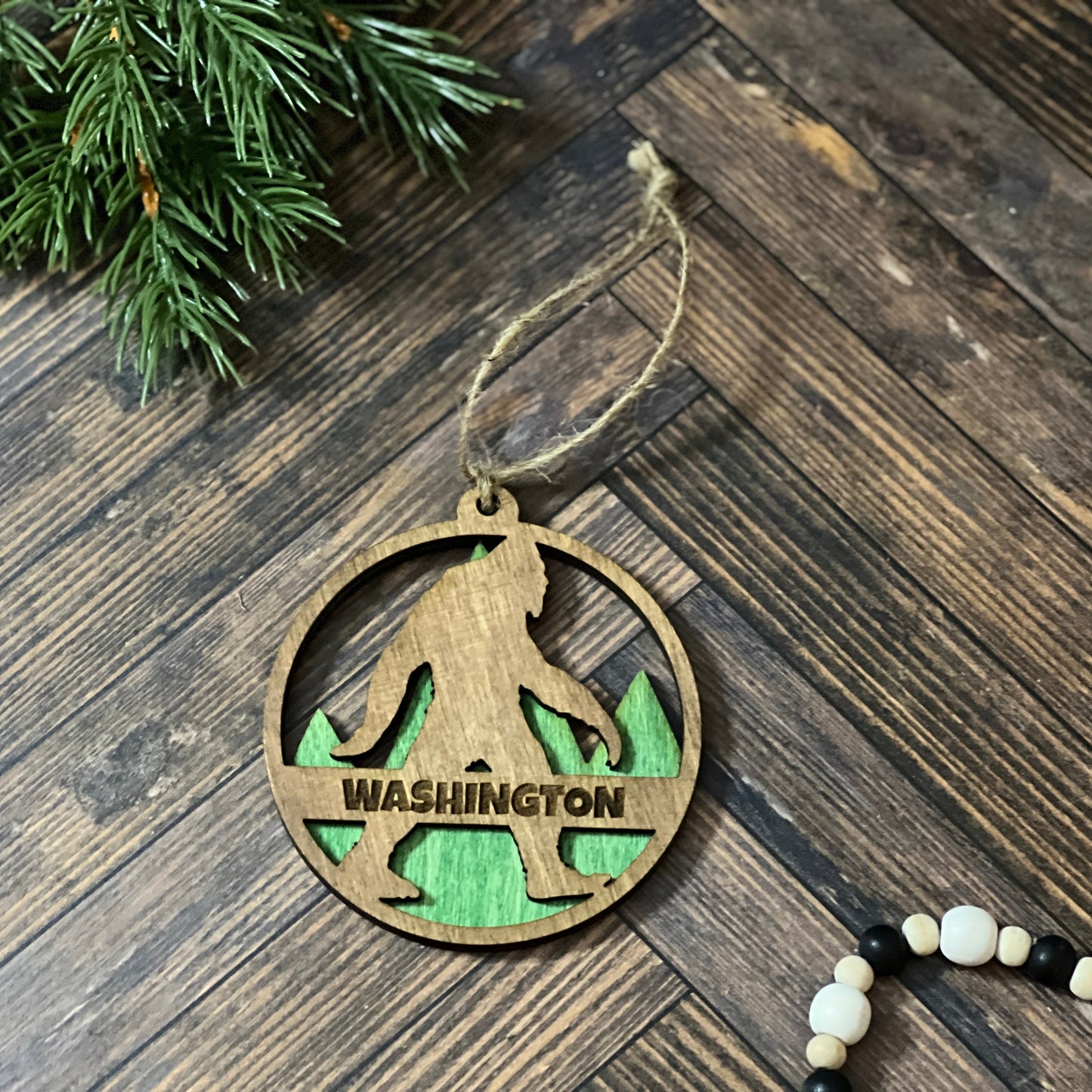 Bigfoot Washington Christmas Ornament