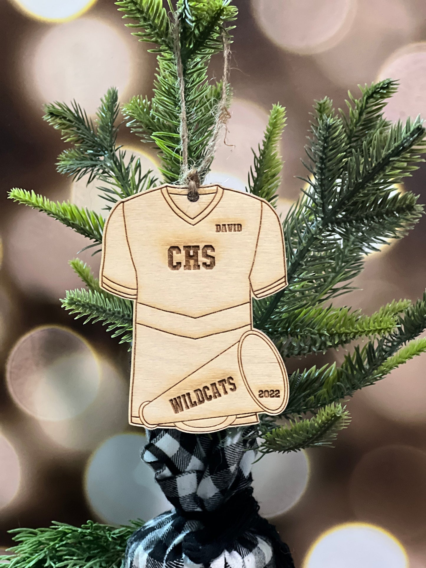 Personalized Male Cheerleader Christmas Ornament