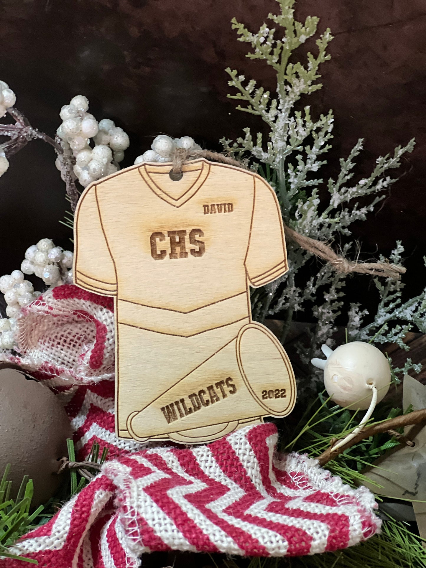 Personalized Male Cheerleader Christmas Ornament