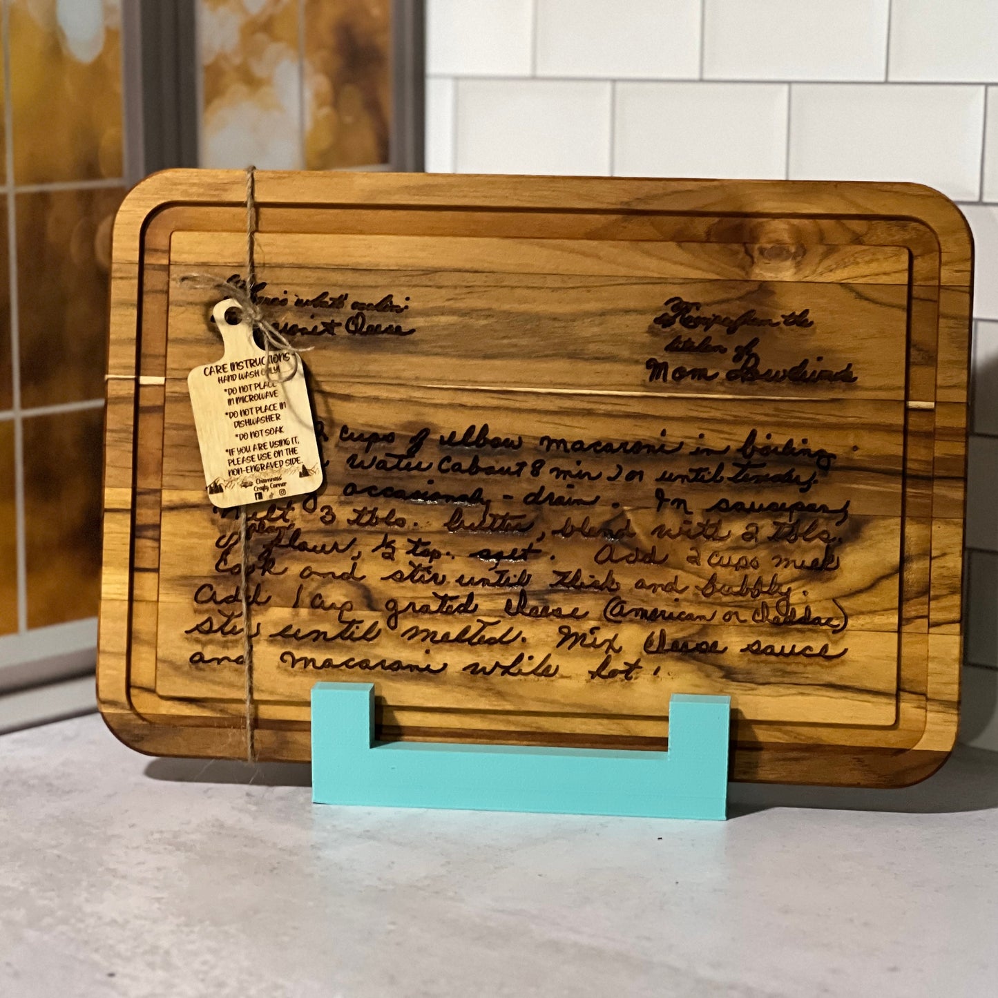 Recipe Engraved Cutting Board Personalized Gift