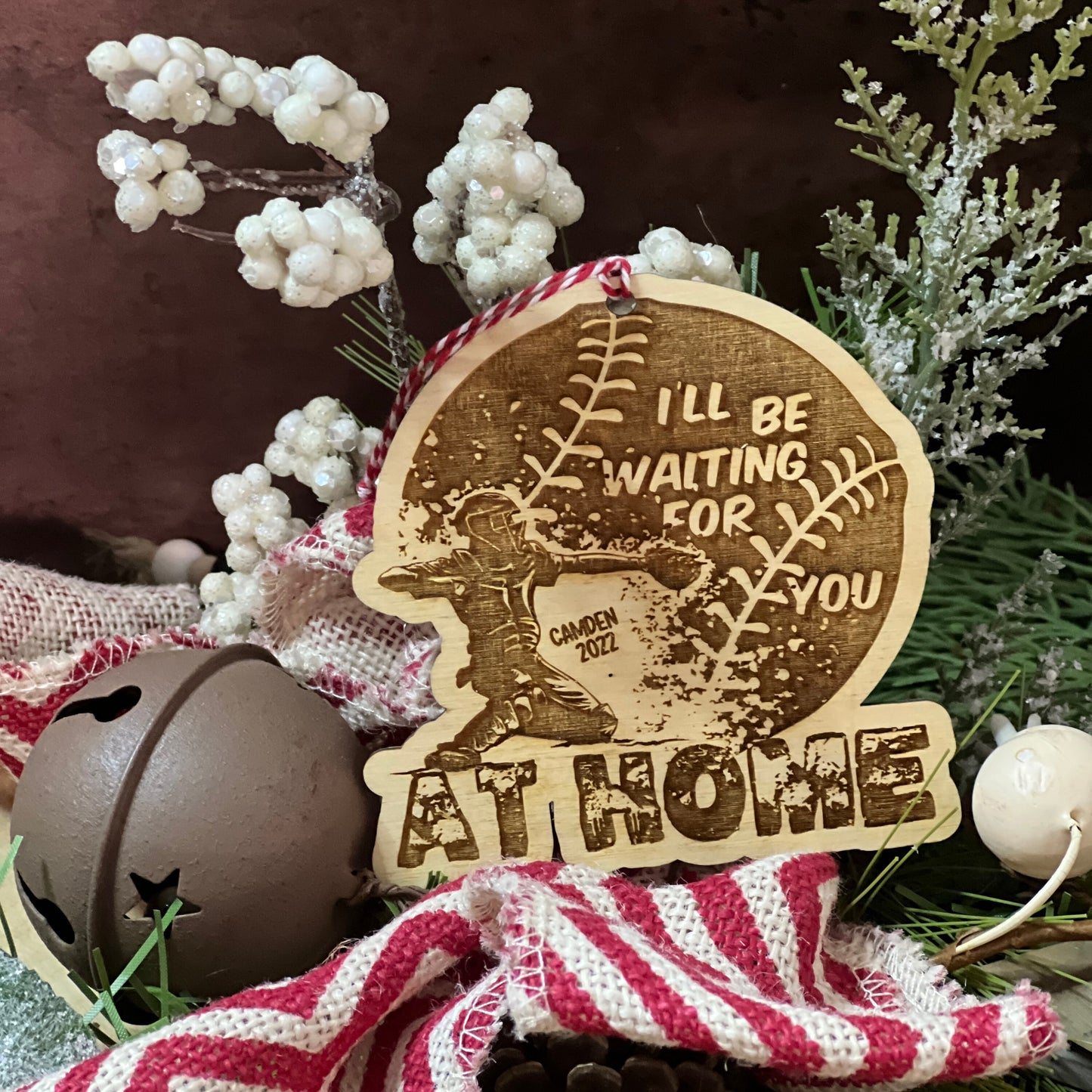 Baseball See you at Home Personalized Ornament