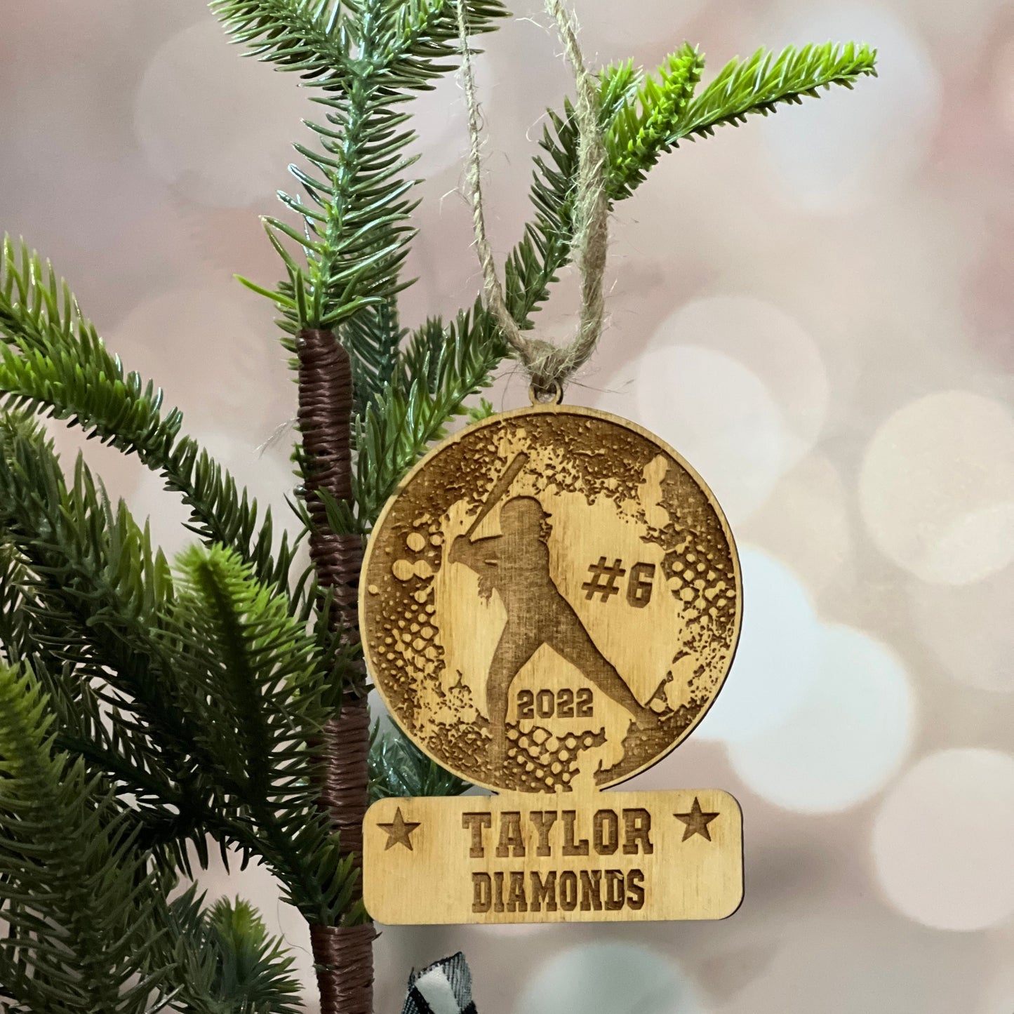 Softball Personalized Christmas Ornament