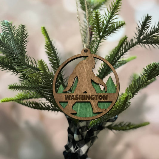 Bigfoot Washington Christmas Ornament