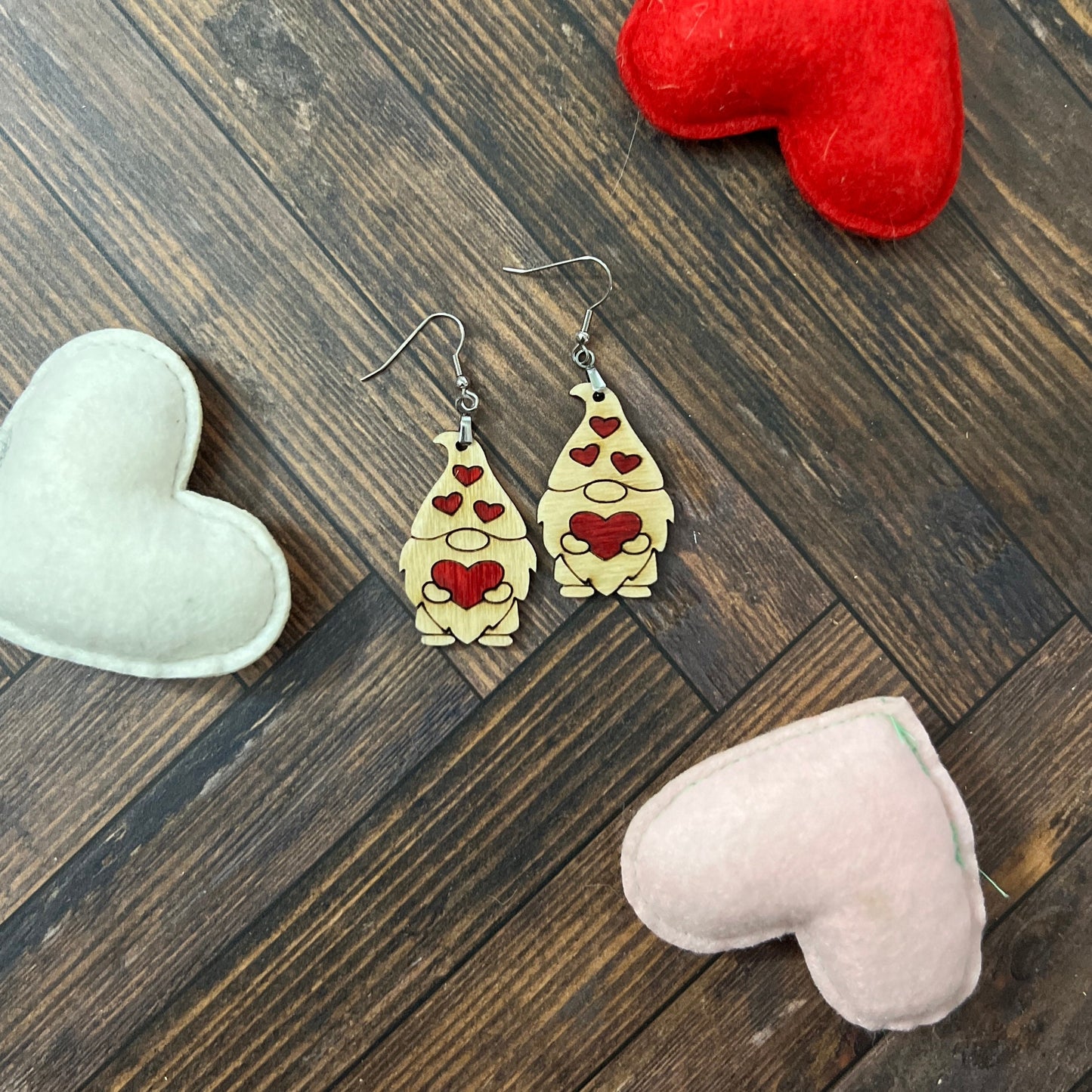 Valentines Day Gnome Earring