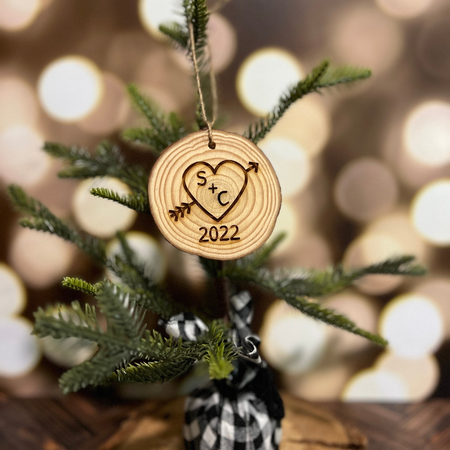 Couples Wooden Wedding Ornaments