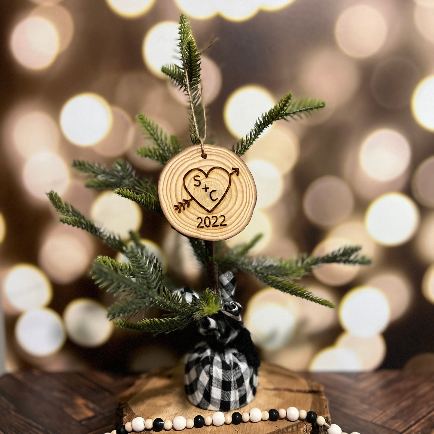 Couples Wooden Wedding Ornaments