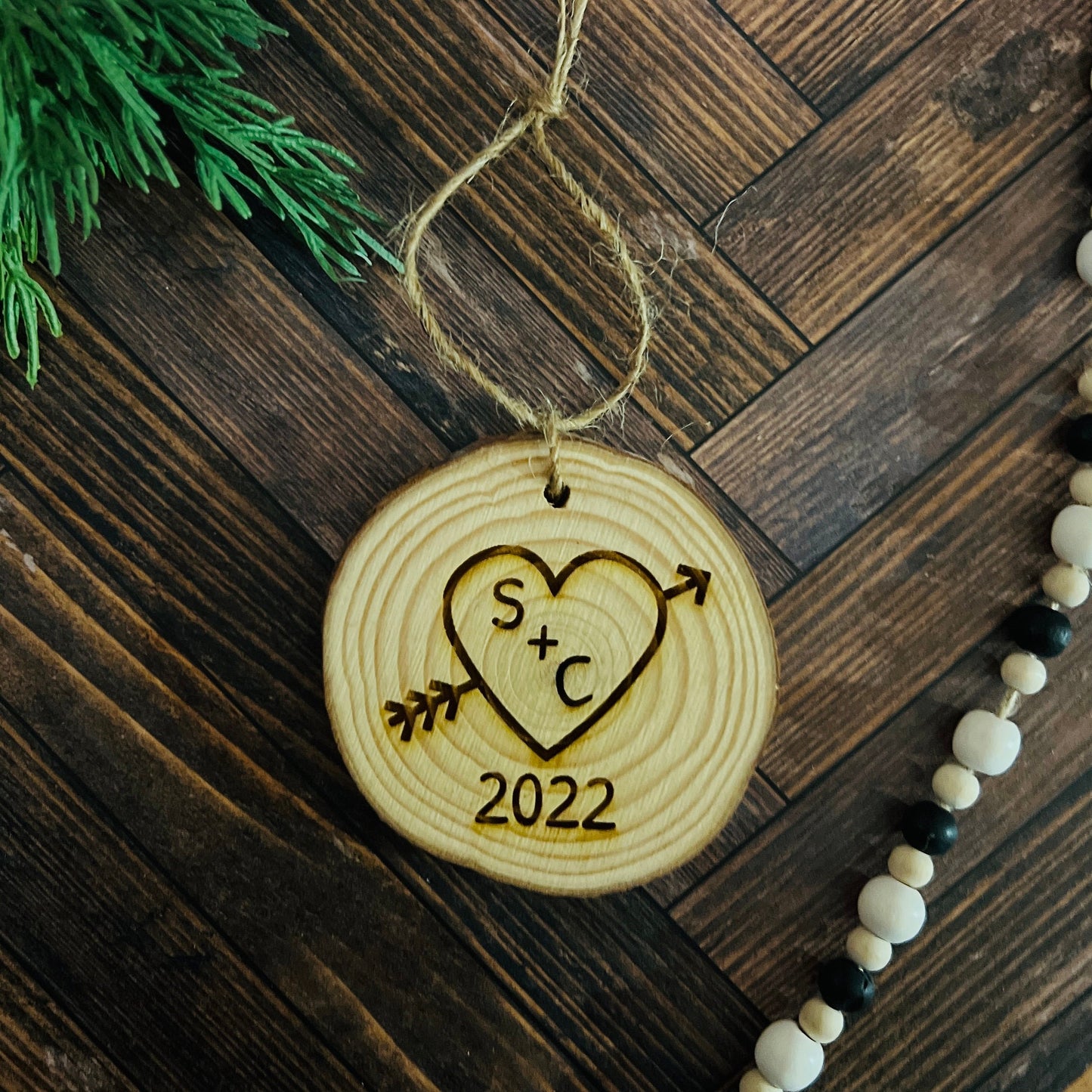 Couples Wooden Wedding Ornaments