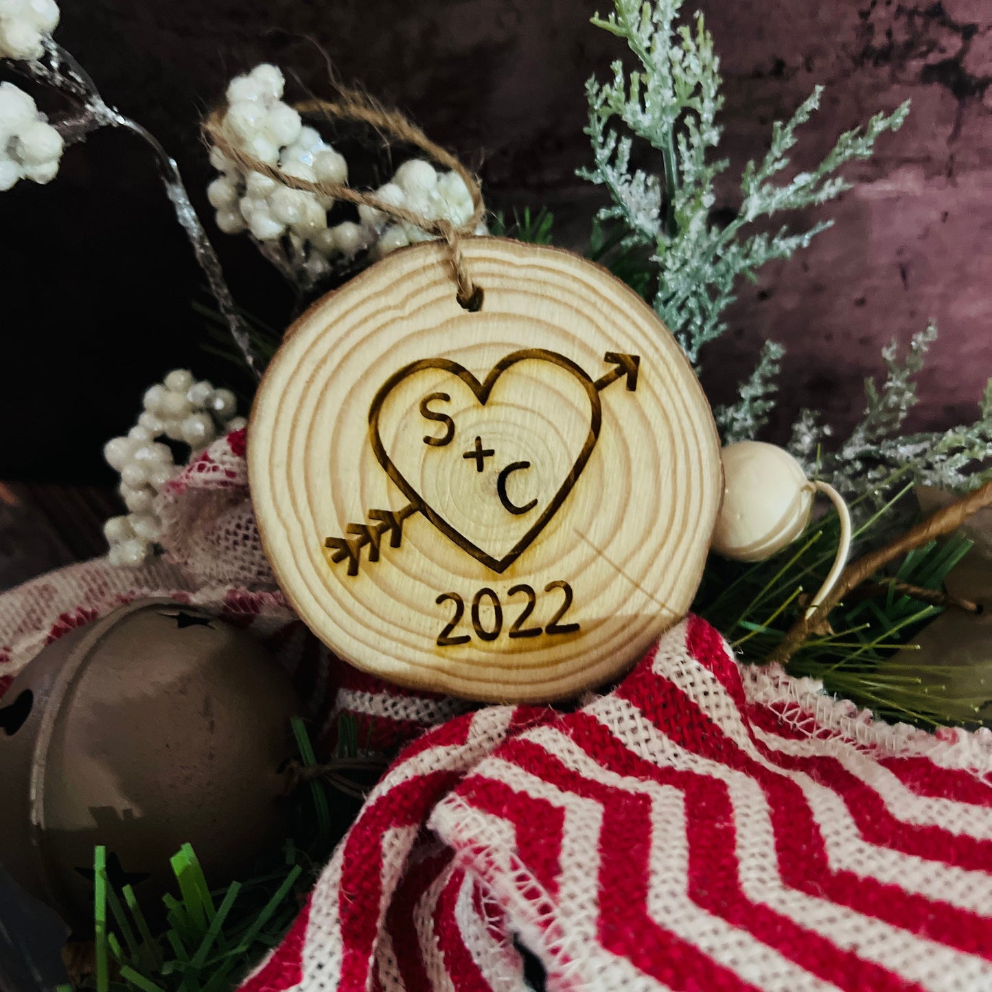 Couples Wooden Wedding Ornaments