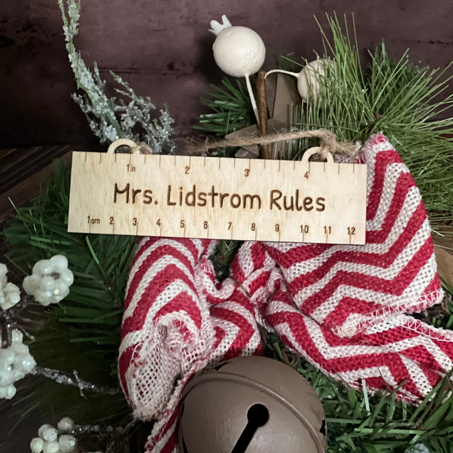 Teacher Ruler Christmas Ornament