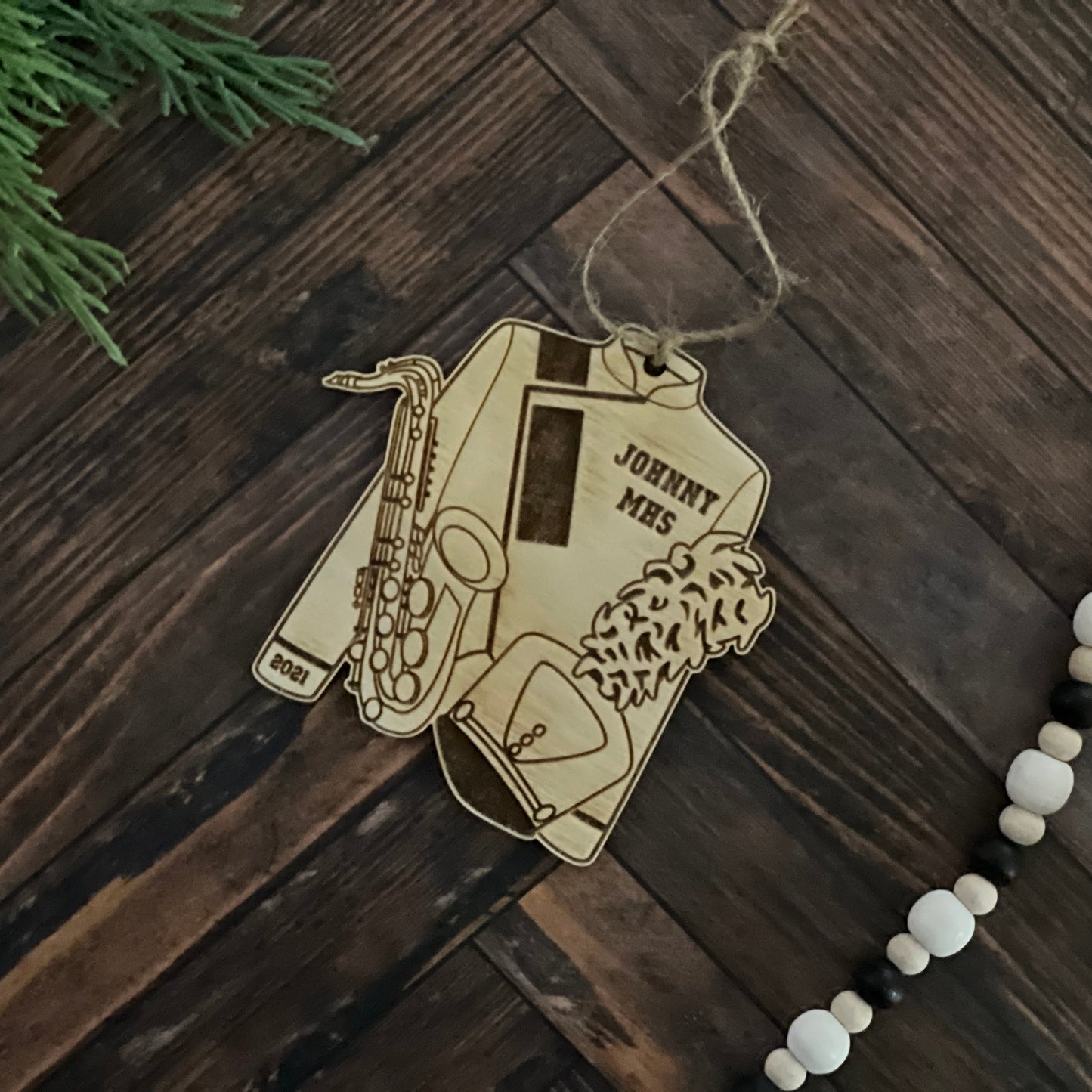 Personalized Saxophone Wood Ornaments