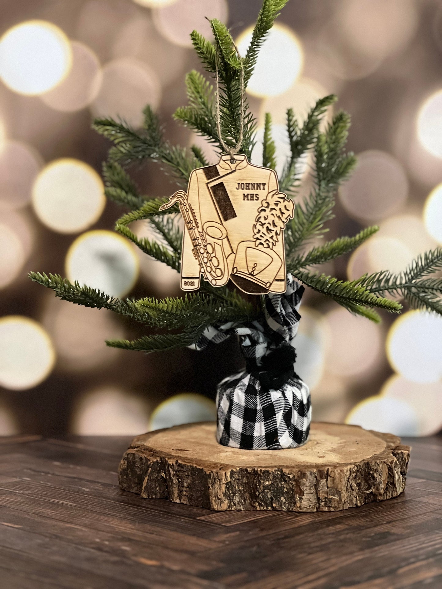 Personalized Saxophone Wood Ornaments