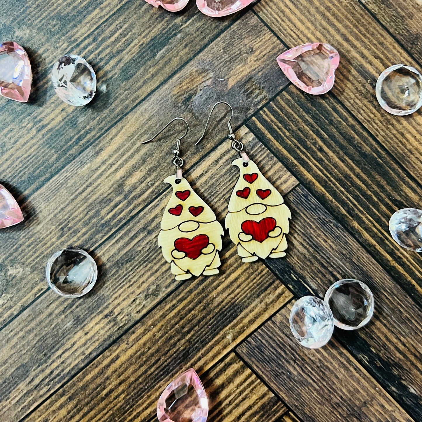 Valentines Day Gnome Earring