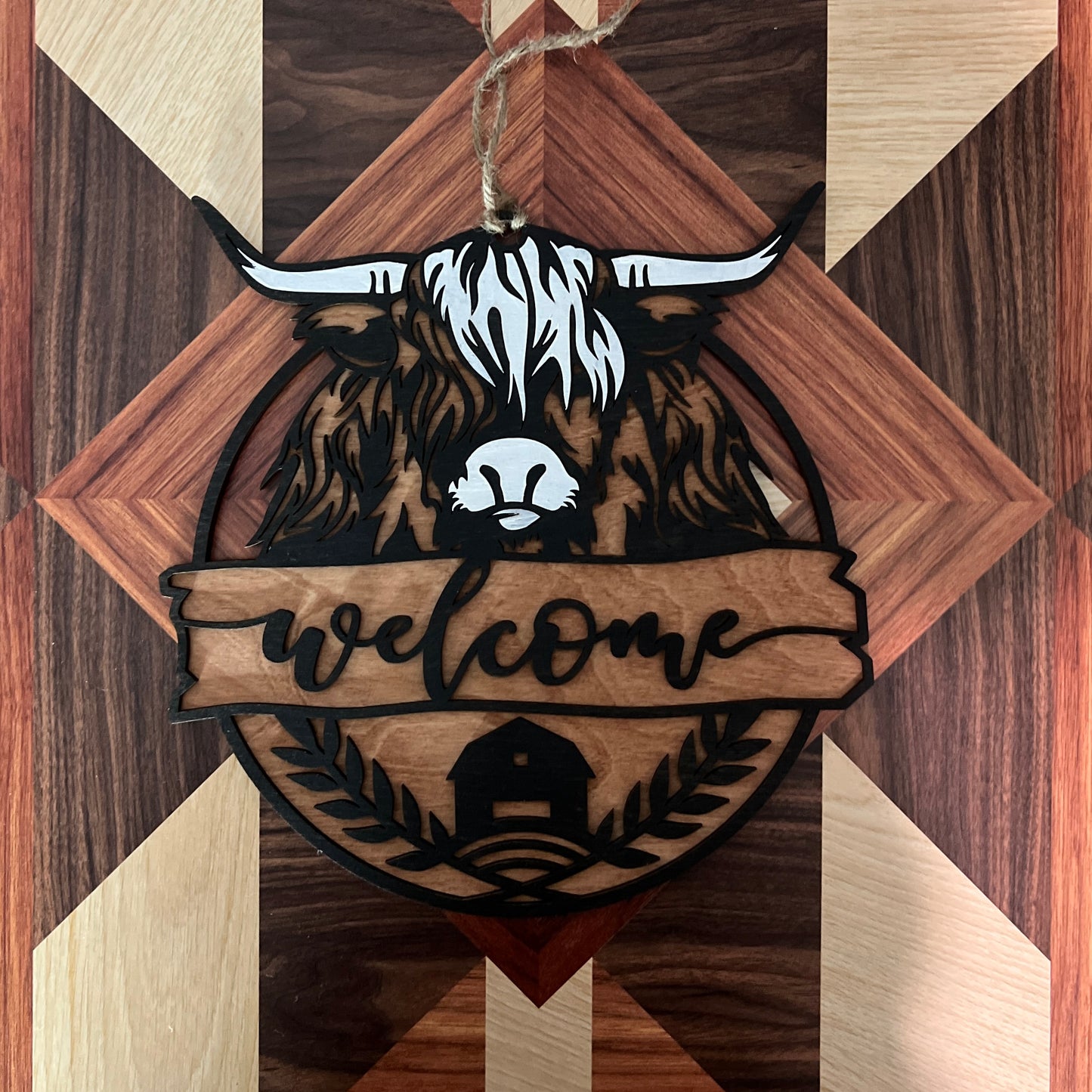 Welcome Highland Cow Sign