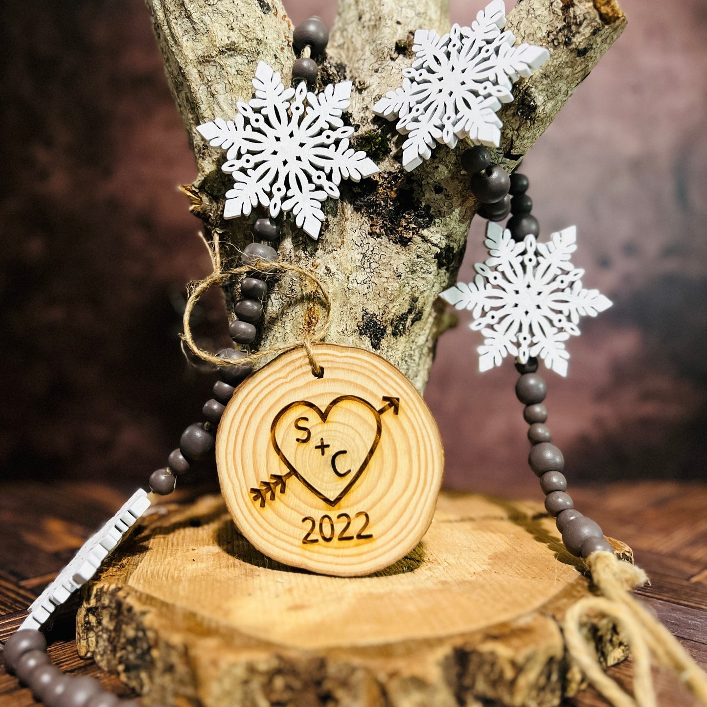 Couples Wooden Wedding Ornaments