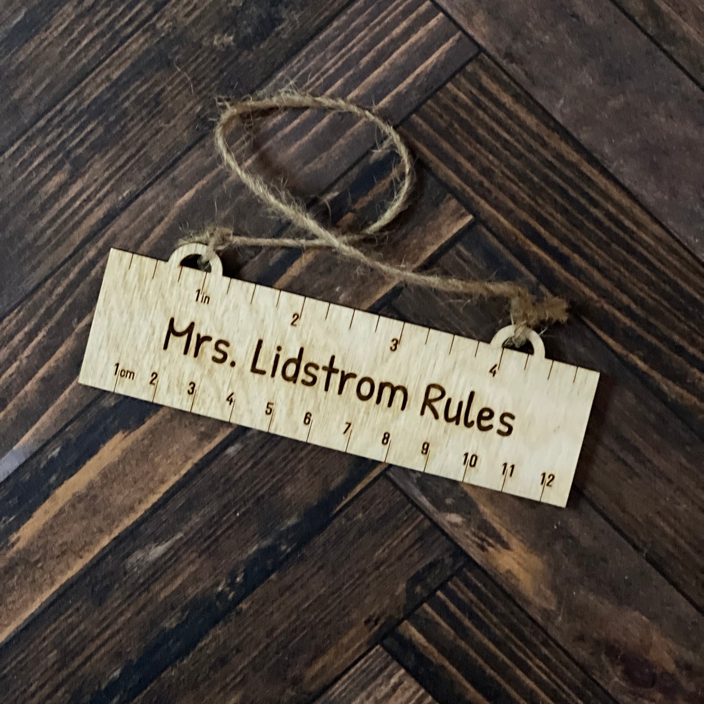 Teacher Ruler Christmas Ornament