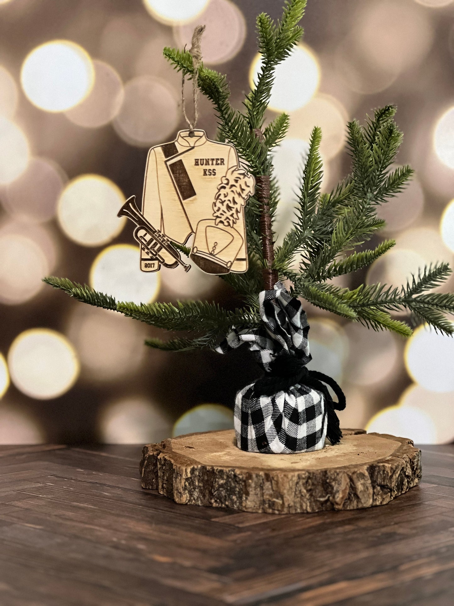 Personalized Trumpet Wood Christmas Ornament