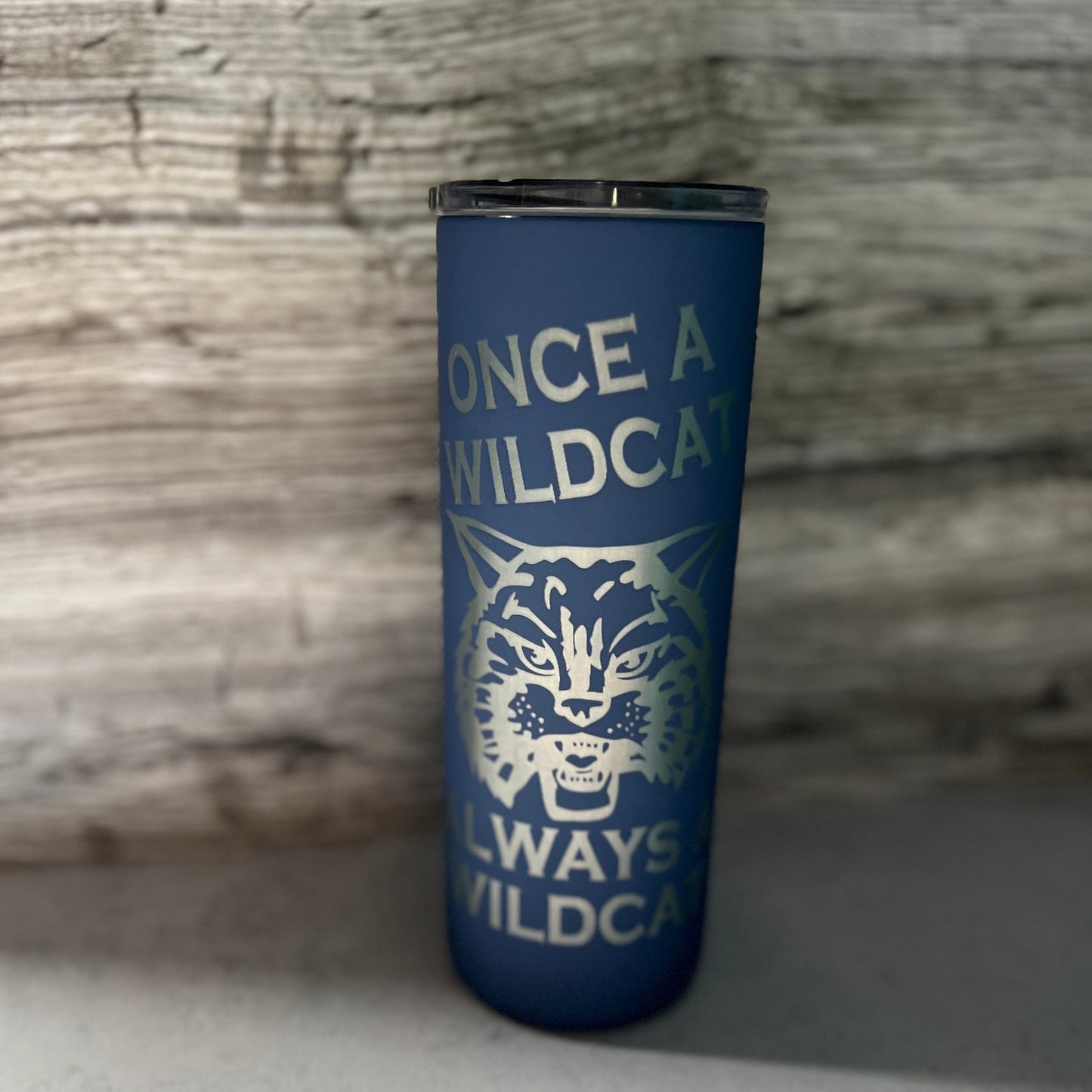 Once a Wildcat Always a Wildcat Laser Engraved Tumbler