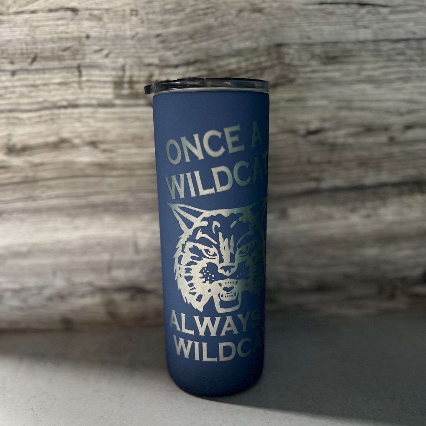 Once a Wildcat Always a Wildcat Laser Engraved Tumbler