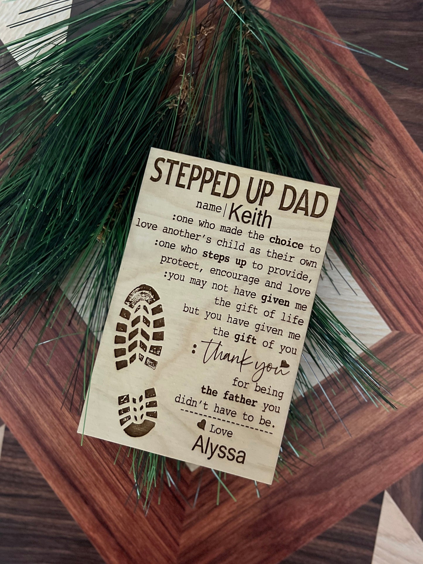 Step Dad Wood Sign