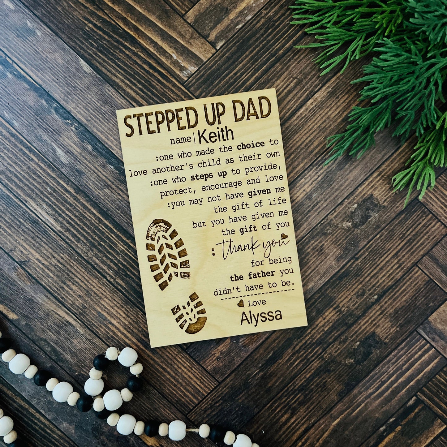 Step Dad Wood Sign