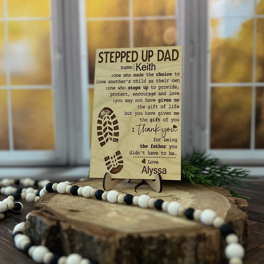 Step Dad Wood Sign