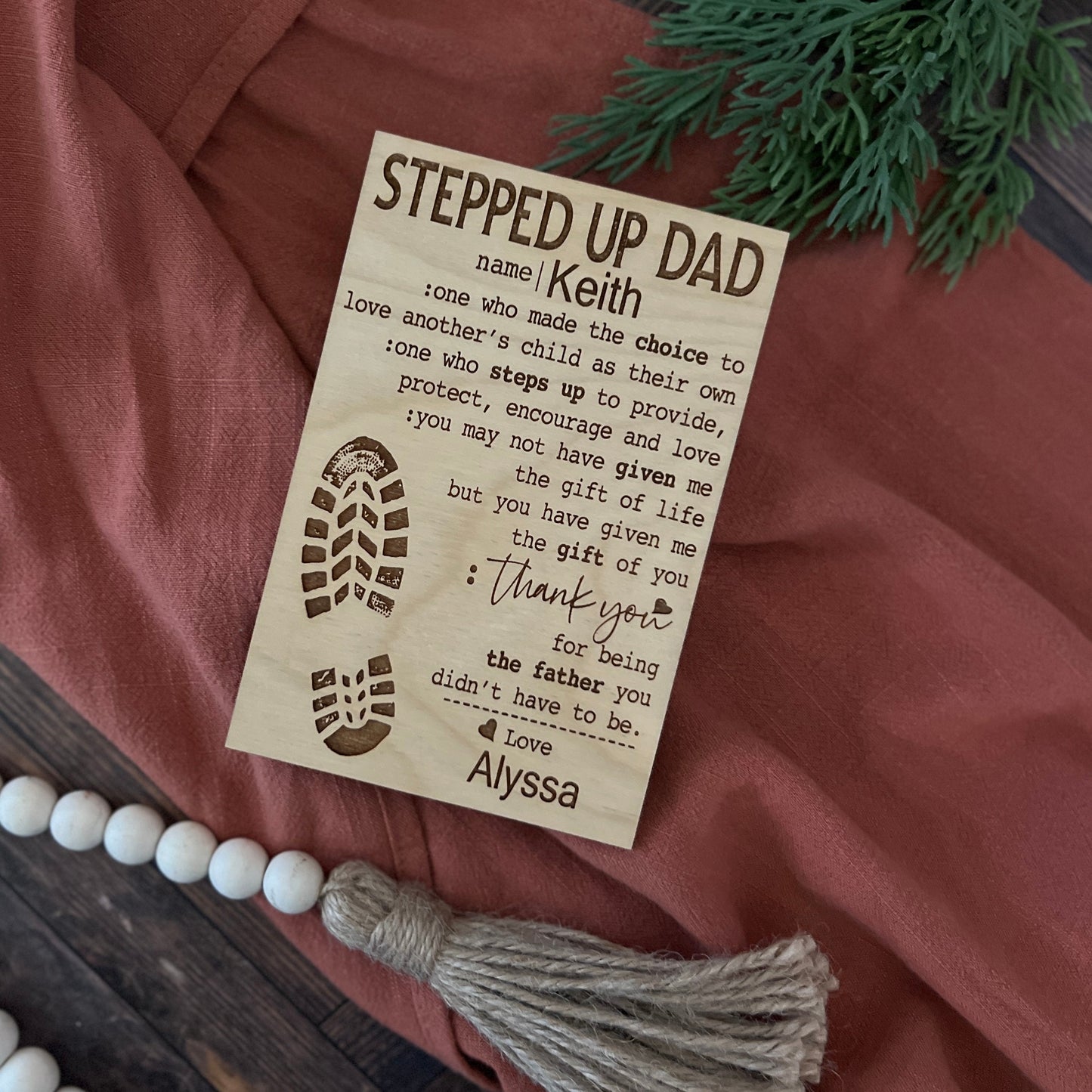 Step Dad Wood Sign