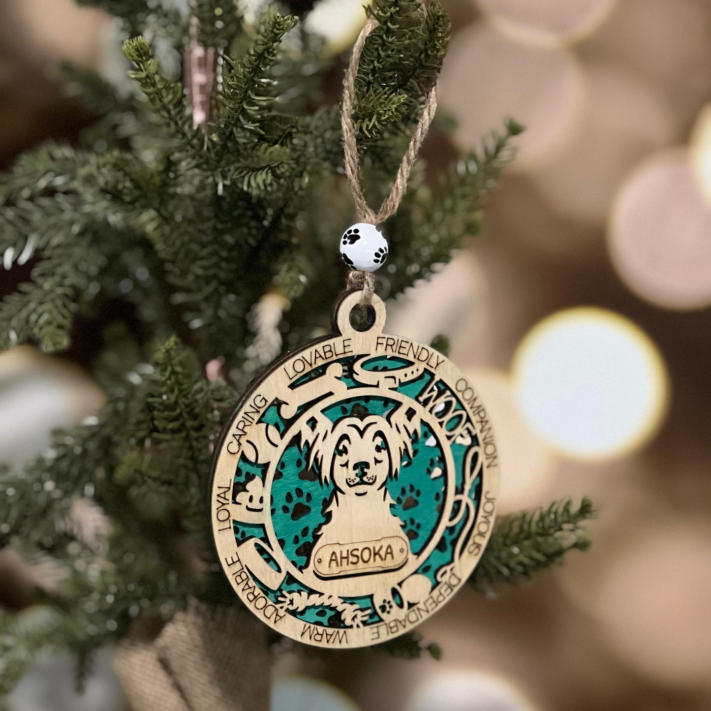 Personalized Wooden Dog Ornaments